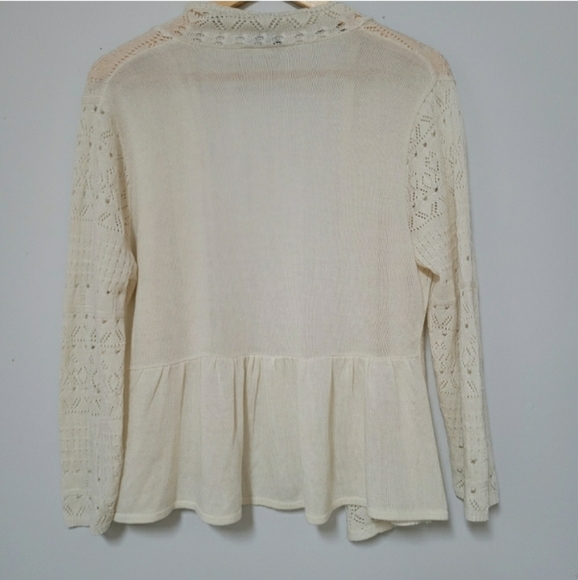 Vintage Cottagecore Crochet Knit Cardigan - Picture 4 of 6